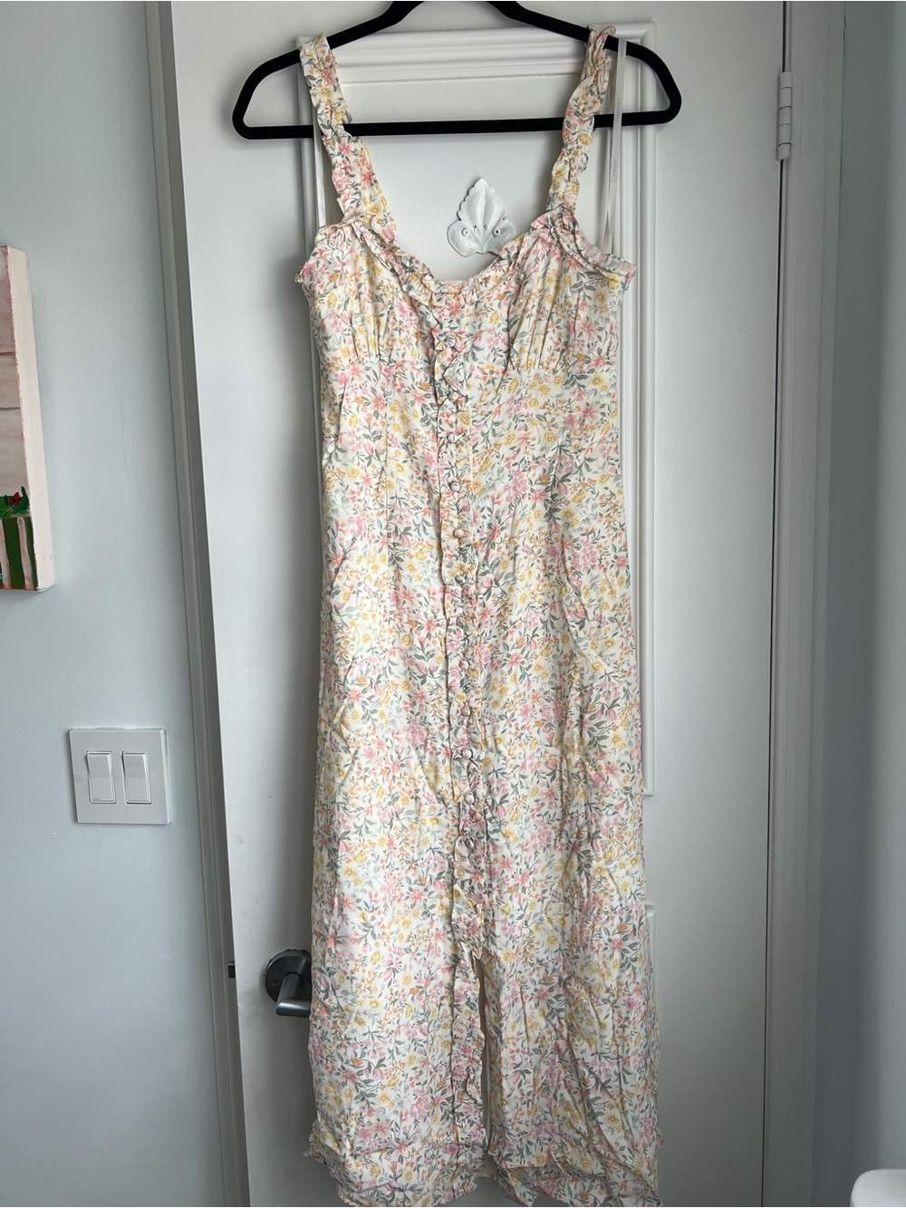 Evernew whitney ruffle midi dress